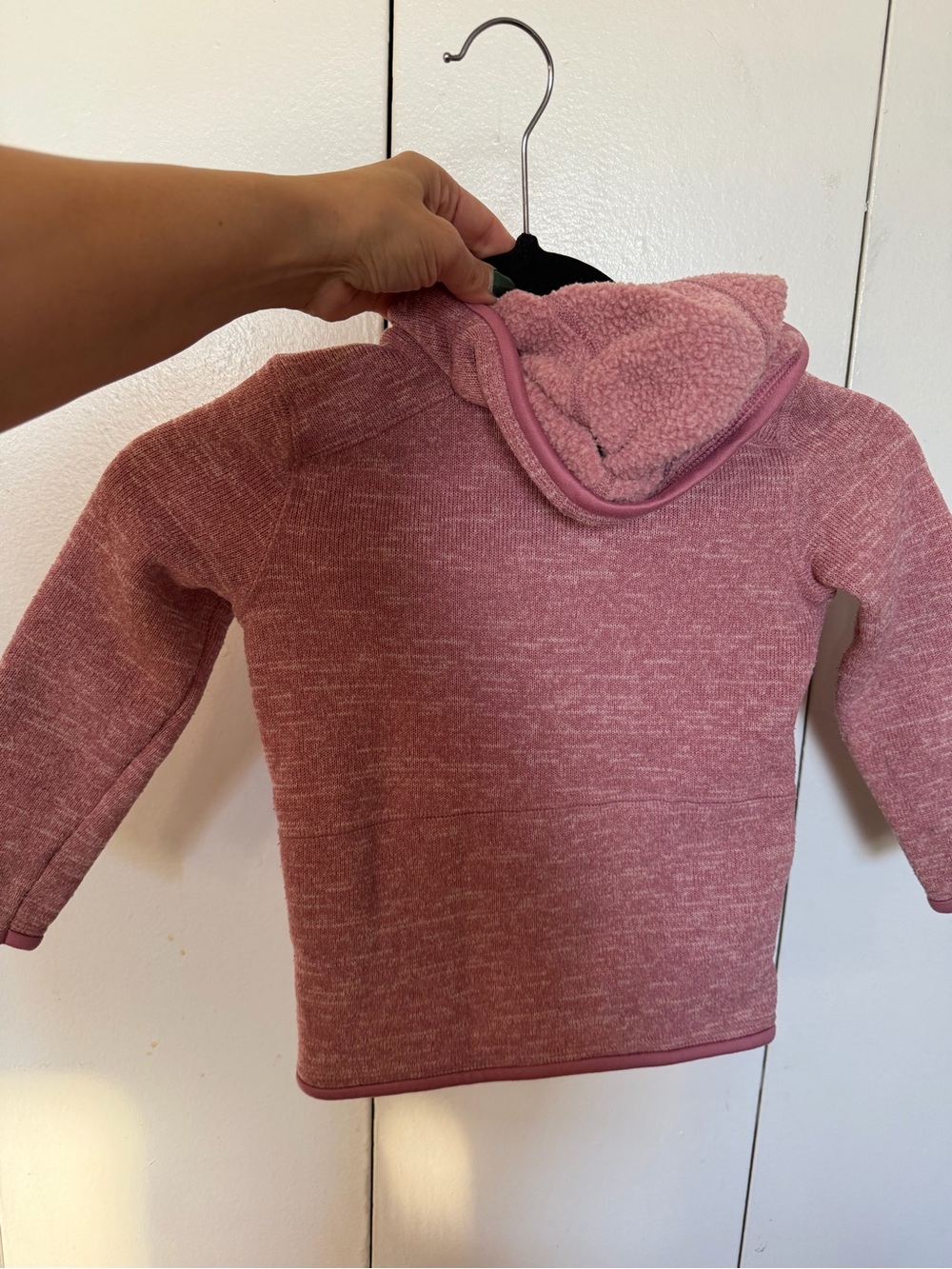 Patagonia Kids Hooded Zip Fleece Jacket - Dusty Rose - Picture 3 of 3